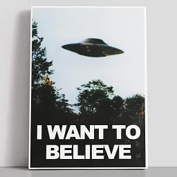 Інтер'єрна картина Цілком таємно, X-Files, I want to believe, НЛО, UFO, серіал, інтер'єрний постер, 85×60 см (id1578)