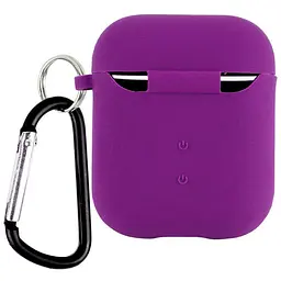 Силіконовий футляр з мікрофіброю для навушників Airpods 1/2 Фіолетовий / Grape - мініатюра 2