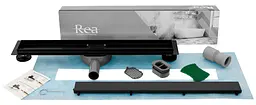 Душовий канал Rea Neo Pro black 2в1 чорний 60 см REA-G8905 - мініатюра 2