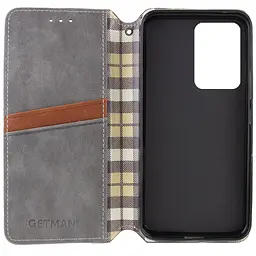 Шкіряний чохол-книжка GETMAN Cubic (PU) для Xiaomi Poco F5 Pro Сірий - мініатюра 3