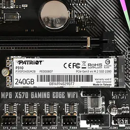 Накопичувач SSD M.2 Patriot P310 240GB NVMe 2280 PCIe 3.0 3D TLC (P310P240GM28) - мініатюра 7