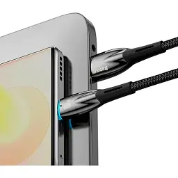 Кабель Baseus Glimmer Series Fast Charging Cable USB to Type-C 100W 2m CADH000501 Black - мініатюра 7
