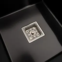 Кухонна мийка Platinum Handmade PVD L з нержавіючої сталі 1.0 мм квадратний сифон 65x50x23 см чорна - мініатюра 4
