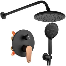 Душова система прихованого монтажу Rea Mild + Box black rose gold REA-P9143, Чорний