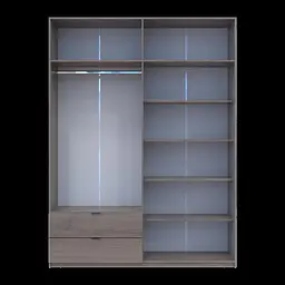 Розпашна Шафа для одягу Doros Лукас Канноло/Канноло 180х50х240 (44900367) - мініатюра 6