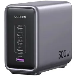 Зарядний пристрій 5xUSB 300W 5xUSB (4хUSB-C + USB-A) Nexode Desktop Fast Charger, Cable CD333 Ugreen (90903B)