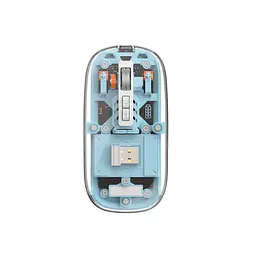Маніпулятор миша бездротова WIWU Crystal Magnetic Wirless Mouse WM105 (Dual-bluetooth +2.4G three-mode) blue - мініатюра 2