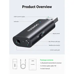 Bluetooth-адаптер Ugreen CM523 (60300) - мініатюра 6