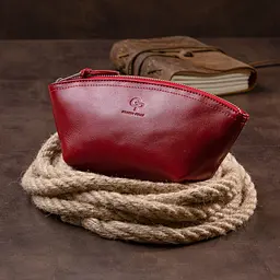 Жіноча косметичка зі шкіри Amelin Grande Pelle 11303 червона - мініатюра 7
