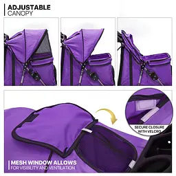 Коляска для котів та собак Bestopet Люпосанчик BS-RL-16 Purple