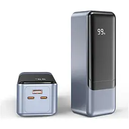 Зовнішній акумулятор Wiwu Wi-P010 Large Capacity Tank Series 27000mAh 145W Grey [133062] - мініатюра 7