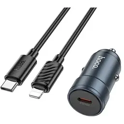 Зарядний пристрій HOCO HOCO Z57 Glorious single-port USB -C PD30W + cable USB-C Metal Gray (6942007633062)