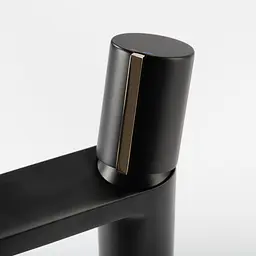 Змішувач для умивальника Rea Icon black L.gold чорний низький REA-B5680, Чорний - мініатюра 8