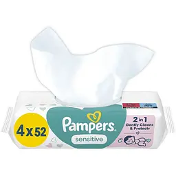Дитячі вологі серветки Pampers Sens 4x52 (8001841062624)