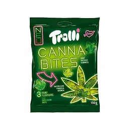 Цукерки жувальні мармеладні TROLLI CANNA BITES 150 г