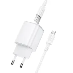 МЗП Borofone BAS81A Star 10.5W (2USB-A) + кабель USB to MicroUSB White - мініатюра 4