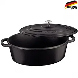 Гусятниця чавунна з кришкою KELA Calido (12474) 36х29х15 см 9,3 л чорна - мініатюра 2