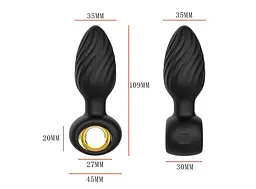 Анальна пробка B - Series Cute Aisi Rotating Plug, 10.9 см (чорний) - мініатюра 9