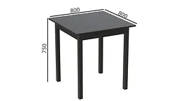 Стіл кухонний Ferrum-decor Агата 75x80x80 Чорний ДСП Сосна Кембра 16мм (FRD-105680) - мініатюра 3