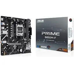 Материнська плата AM5 Asus PRIME B850M-F, B850, 2xDDR5, Int.Video (CPU), 4xSATA3, 2xM.2, 1xPCI-E 5.0 x16, 1xPCI-E 4.0 x1, Realtek 7.1, Realtek 1Gb, 4xUSB 3.2 / 6xUSB 2.0, HDMI, MicroATX