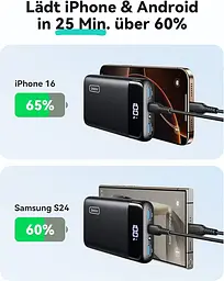 Павербанк Iniu 22.5W 20000mAh, зарядка через USB-C, 3 виходи, з підтримкою телефону - мініатюра 4
