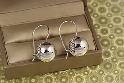 Сережки Xuping Jewelry Кулі 3,5 см сріблясті - мініатюра 2