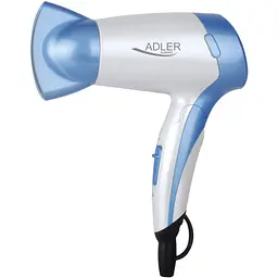 Фен Adler AD 2222 white 1200Вт/ 2 швидкості/ насадки - 1 шт./ складна ручка