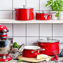Набір посуду KitchenAid Steel Core червоний 6 предметів (CC004921-001) - мініатюра 2