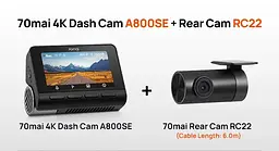 Відеореєстратор Xiaomi 70mai Dash Cam 4K A800SE + RC22 камера - комплект - мініатюра 9