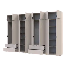 Розпашна Шафа для одягу Doros Лукас Кашемір 4+4 ДСП 360х50х240 (42005144) - мініатюра 2