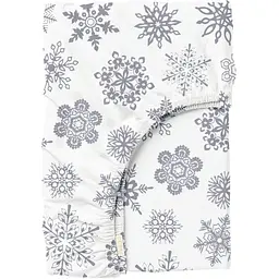 Простирадло Cosas на резинці 90х200х25 snowflakes, срібло (SnowflakesGrey_90x200x25)