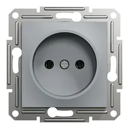 Розетка Schneider Electric ASFORA без заземлення сталь (EPH3000162)