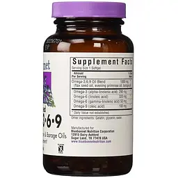 Омега 3-6-9 Bluebonnet Nutrition на рослинній основі 1000 мг 90 капсул - мініатюра 2