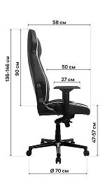 Геймерське крісло GT Racer чорне з білим (X-8007 Black/White) - мініатюра 14