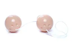 Вагінальні кульки Duo-Balls Skin, 21 см, бежевий - мініатюра 3