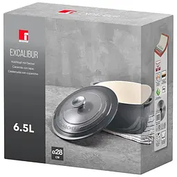 Каструля Bergner Excalibur з кришкою Сіра 5.8 л (BG-36102-GY) - мініатюра 6