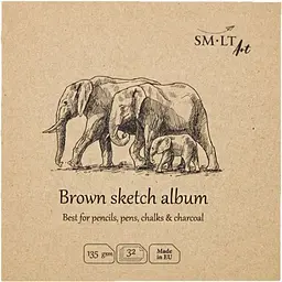 Альбом для ескізів SM-LT Art Authentic Layflat 14х14см 135г/м2 32л коричневий колір