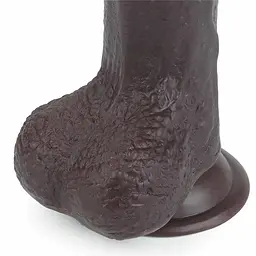 Фалоімітатор із присоскою LoveToy Sliding-Skin Dildo 7 17.5 см коричневий - мініатюра 9