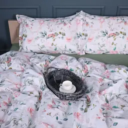 Наволочка MirSon Поплін 00-9 Birds and Flowers 60х60 см зелена (2200009709210) - мініатюра 4