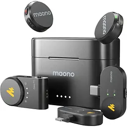 Мікрофонна радіосистема Maono Wave T5 Combo 2TX + RX + RX/Lightning + RX/USB-C Black (WM650A) [170468] - мініатюра 4