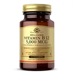 Вітаміни та мінерали Solgar Vitamin B12 5000 mcg Megasorb, 30 таблеток