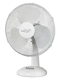 Настільний вентилятор Adler AD 7304 White, 40 см, 55 Вт, 3 швидкості, поворотний, регулювання нахилу, для дому та офісу - мініатюра 3