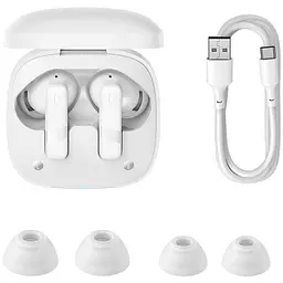 Бездротові навушники Baseus Bowie E20 True Wireless Earphones, IPX5, BT5.3, ENC, 35mAh, 500mAh, 8h, White A00069700223-00 - мініатюра 6