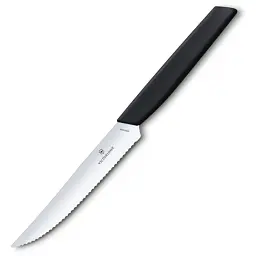 Кухонний ніж Victorinox Swiss Modern SteakPizza 12 см Serrated Black (6.9003.12W)