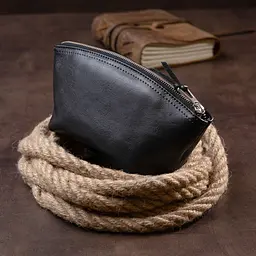 Жіноча косметичка зі шкіри Amelin Grande Pelle 11302 чорна - мініатюра 9