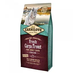 Сухий корм Carnilove Fresh Carp & Trout Sterilised for Adult cats 6 кг короп і форель для стерилізованих кішок