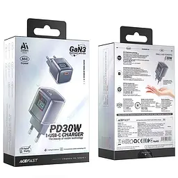 МЗП Acefast A53 Sparkling series PD30W GaN (USB-C) Mica gray - мініатюра 5