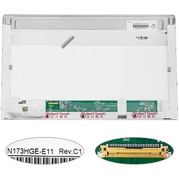 Матриця 17.3 N173HGE-E11 1920х1080, 30pineDP, LED, NORMAL, матова, роз'єм ліворуч знизу для ноутбука