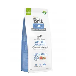 Сухий корм Brit Care Dog Sustainable Adult Large Breed для собак великих порід, з куркою та комахами 12 кг (арт.172183/558742)