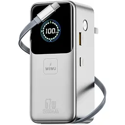 Портативний ЗП Power Bank WIWU PM501 Power Mega PD67W with cable 15000 mAh Silver